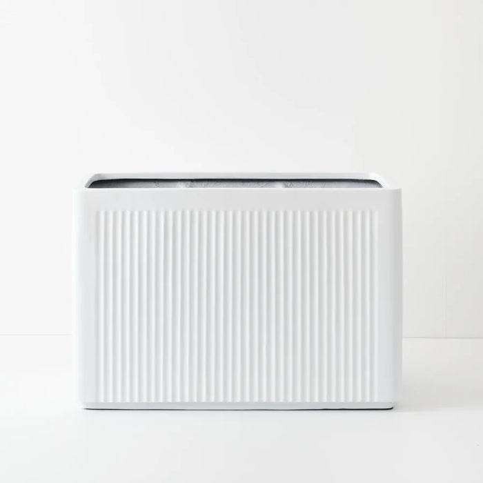 Linear Rectangle Trough Planter Box White 60cm