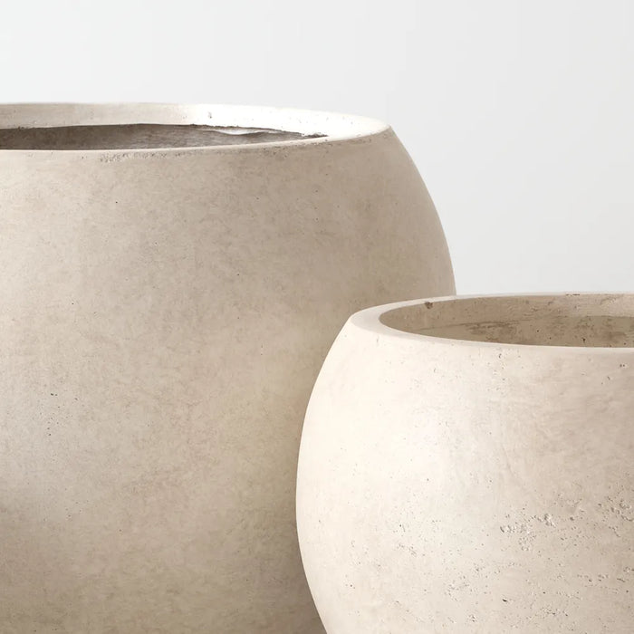Lyra Pot Grey White Marlstone 39cm Set of 3