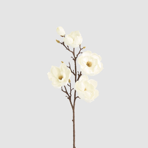 Artificial Magnolia Stem with 5 Flowers 102cm White - FLORA DESIGNS