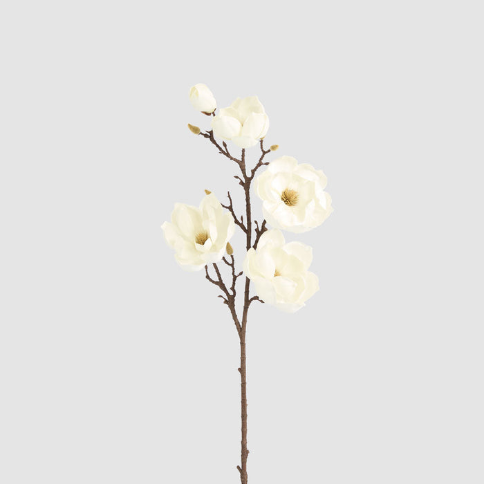 Artificial Magnolia Stem with 5 Flowers 102cm White - FLORA DESIGNS