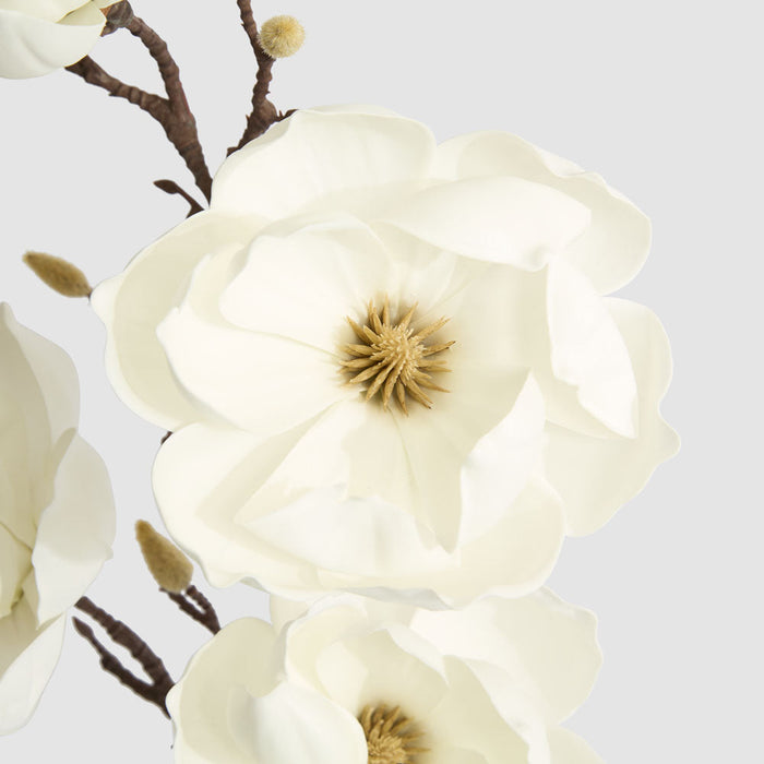Artificial Magnolia Stem with 5 Flowers 102cm White - FLORA DESIGNS