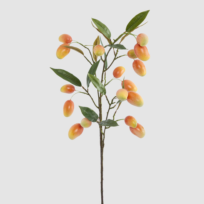 Artificial Orange Mango Stem 100cm Orange - FLORA DESIGNS