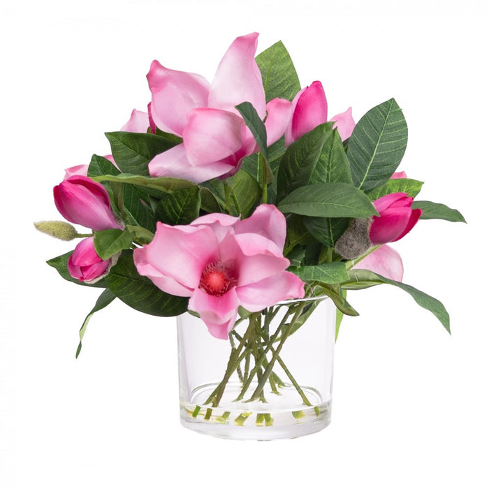 Magnolia In Glass Pink 36cm