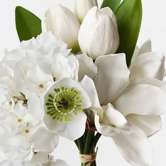 Magnolia Tulip Mix Bouquet White 30cm - Pack of 6