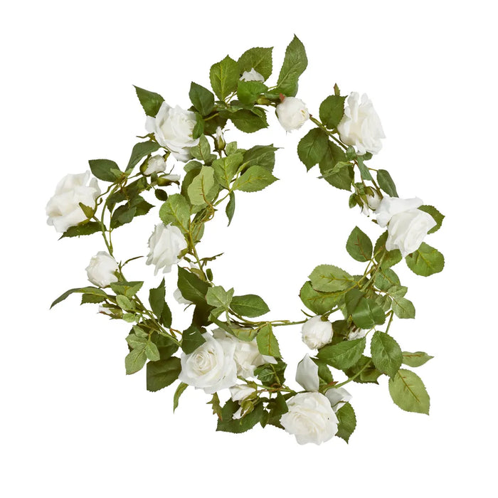 Mixed Rose Garland 180cm White Pack of 6