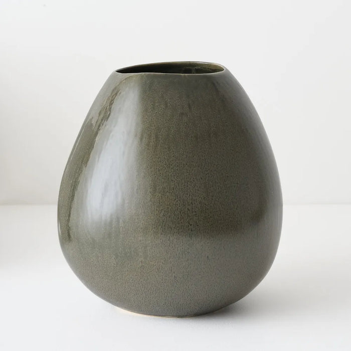 Natsuka Pod Vase Dark Olive Green, 25cm