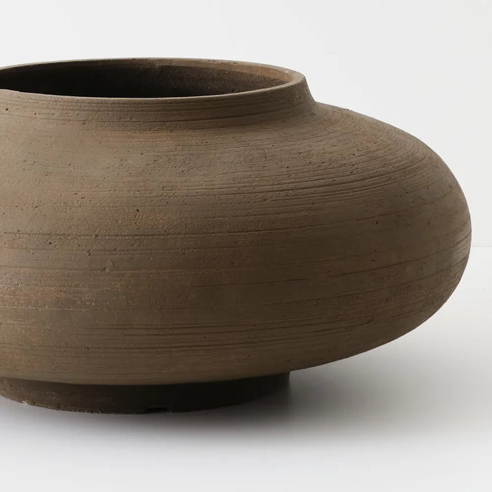 Novae Rounded Pot Wood Brown, 34cm