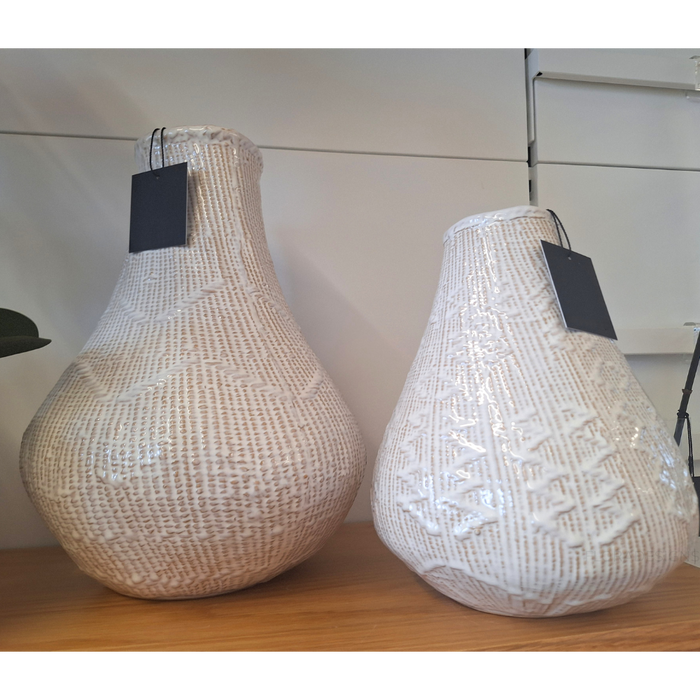 Odera White 33cm Vase - Set of 2