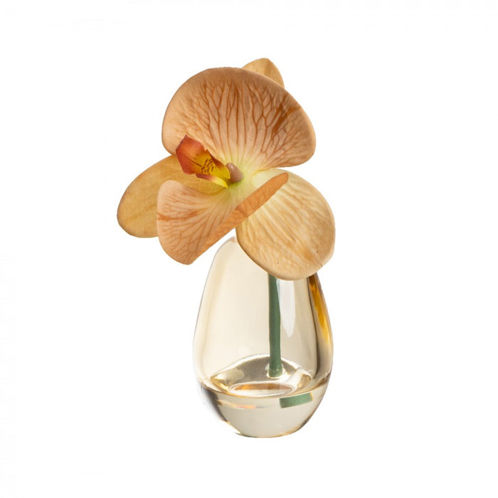 Orchid in Bud Glass Vase 19cm Toffee Brown - Set of 3