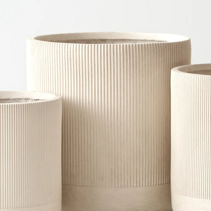 Palisade Pot Grey White Marlstone 37cm Set of 3