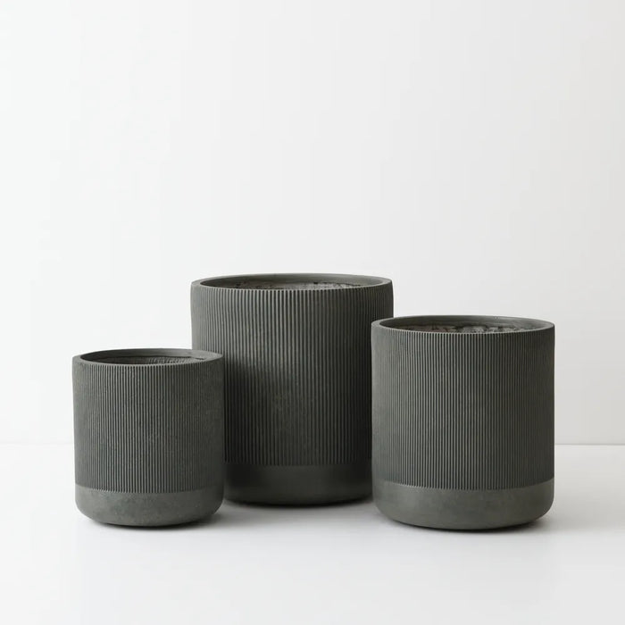 Palisade Pot Olive Green 37cm Set of 3