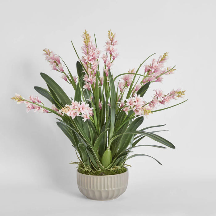 Pauline Arrangement 75cm Pink in Taupe Pot