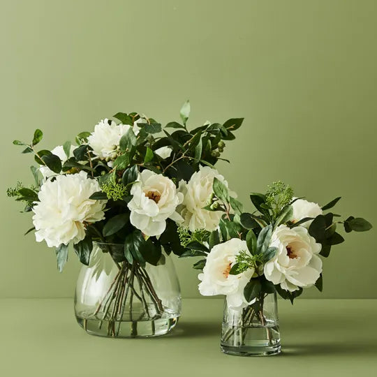 Peony Mix in Vase White 36cm