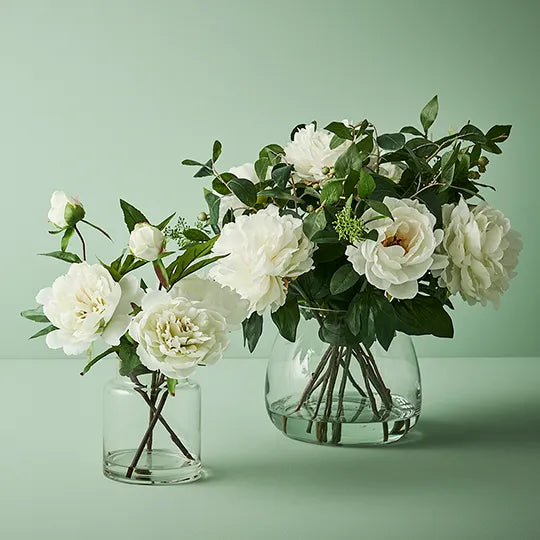 Peony Mix in Vase White 46cm