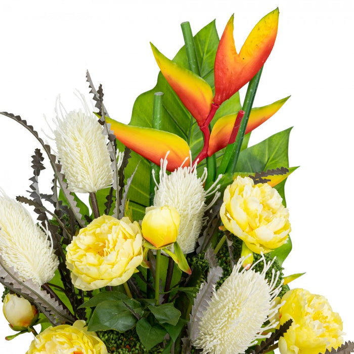 Peony & Heliconia Mixed Arrangement 82cm