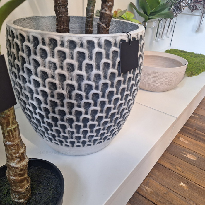 Phadera Pot White Anthracite 35cm - Pack of 2