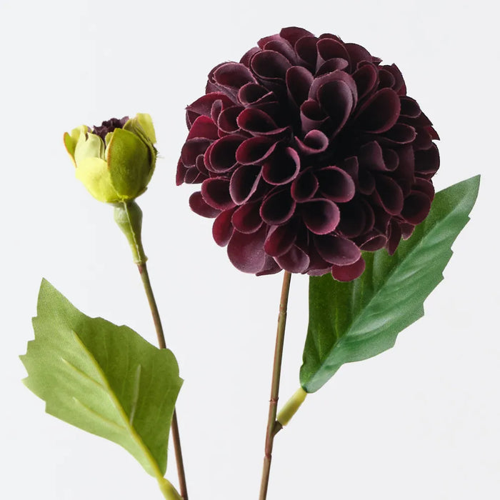Pompon Dahlia Spray Black Plum, 45cm Pack of 12