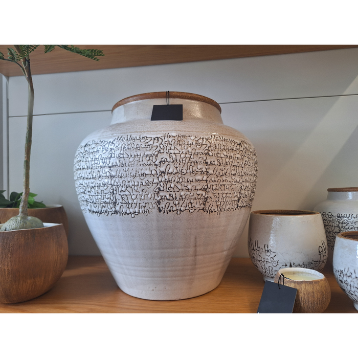 Pot Havana White Brown 21cm Pack of 2