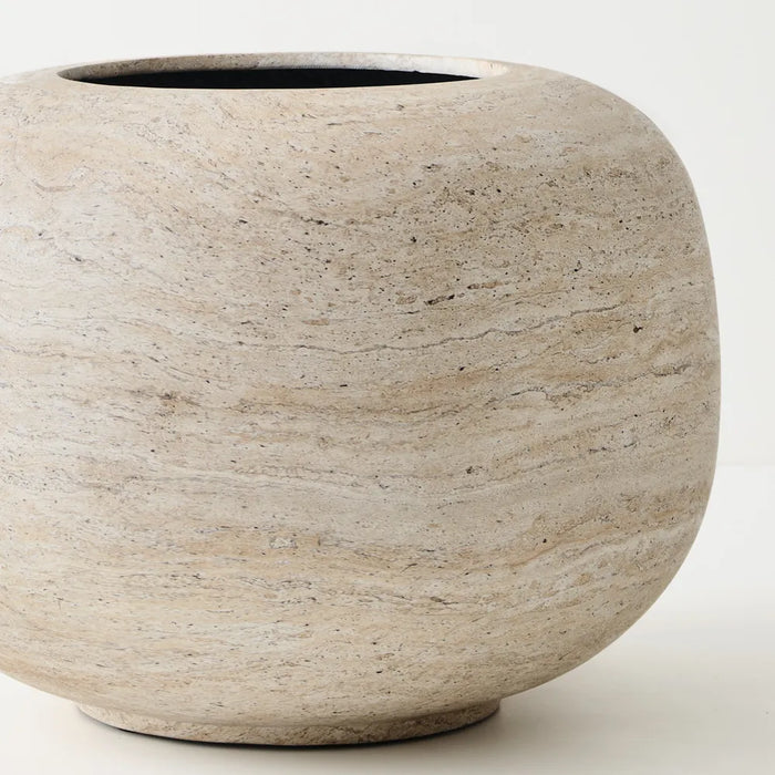 Pot Koro Ivory Travertine 40cm H