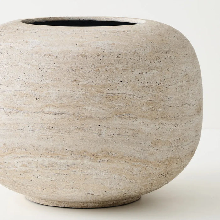 Pot Koro Ivory Travertine 50cm