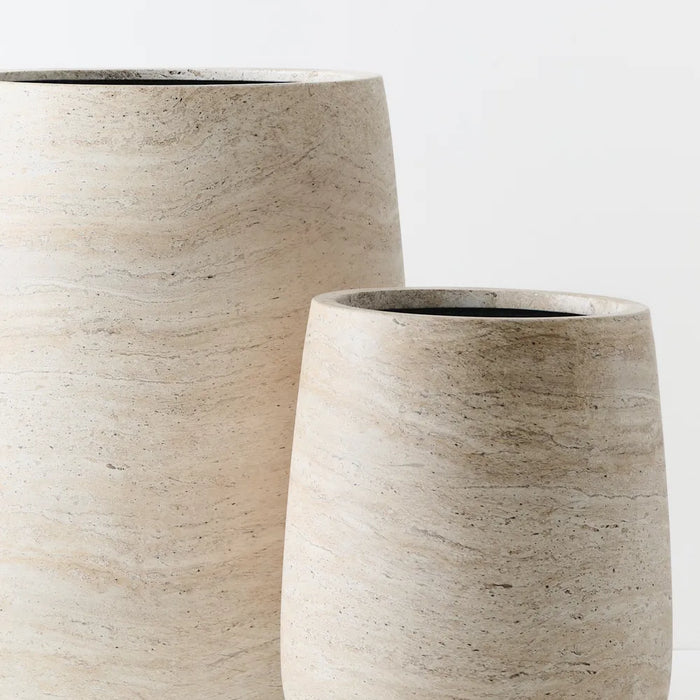 Pot Nokolo Ivory Travertine 50/70cm Set of Two