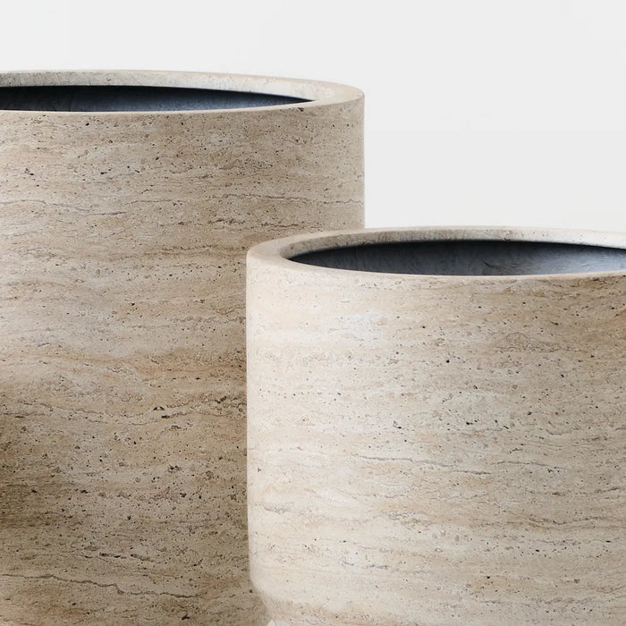 Pot Nomilo Ivory Travertine 30/40/50cm Set of Three