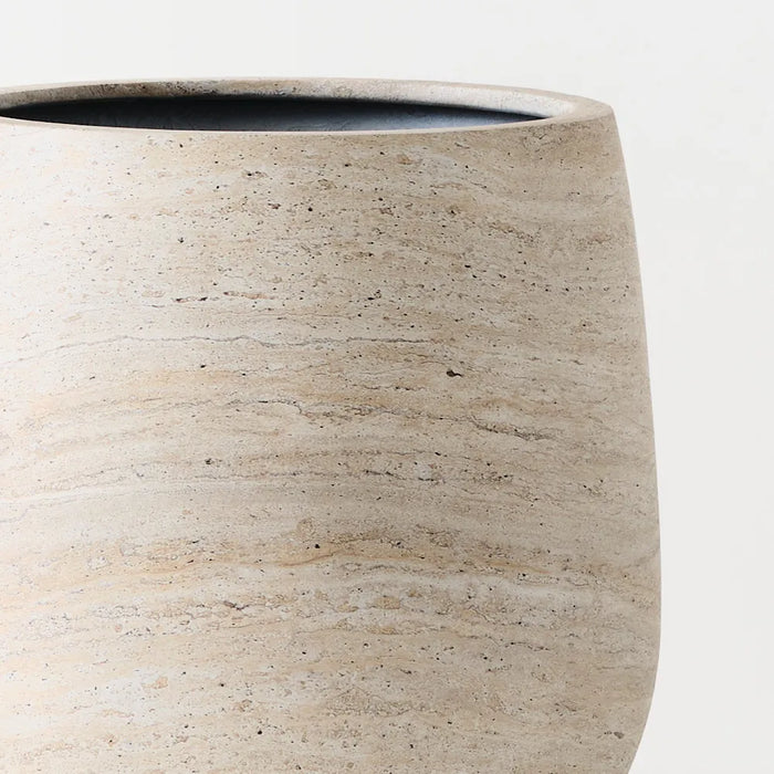 Pot Sprout Ivory Travertine 52cm
