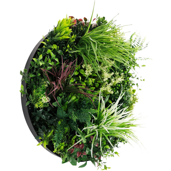 Slimline Artificial Green Wall Disc Art Colour 60cm - FLORA DESIGNS