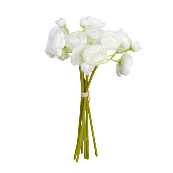 Ranunculus Bundle 28cm White Set of 12