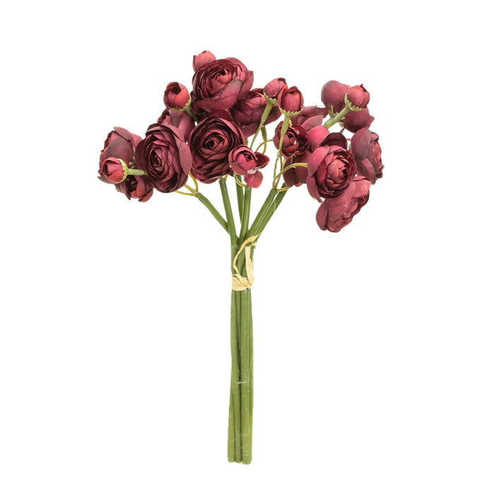 Ranunculus Bundle 28cm Wine Red Set of 12