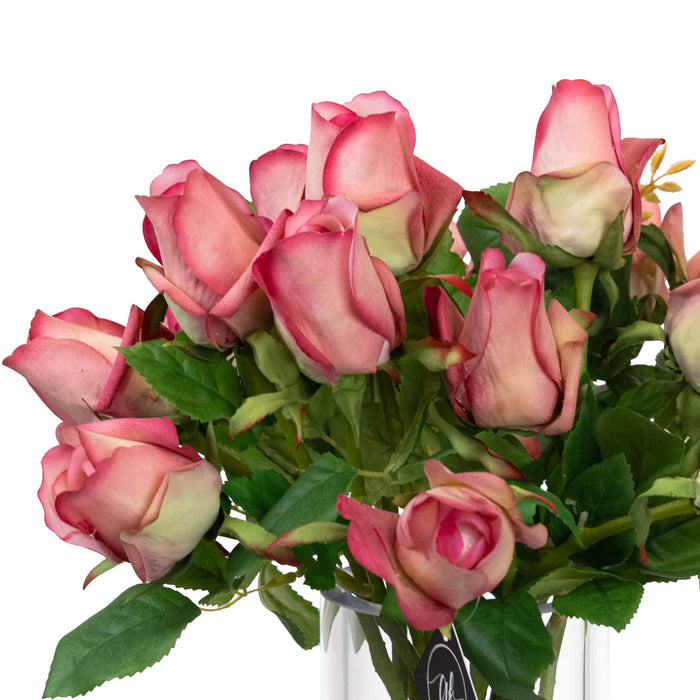 Rose Arrangement In Glass - 28cm