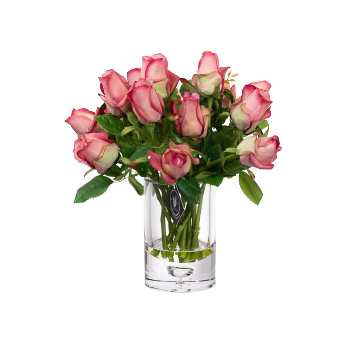 Rose Arrangement In Glass - 28cm