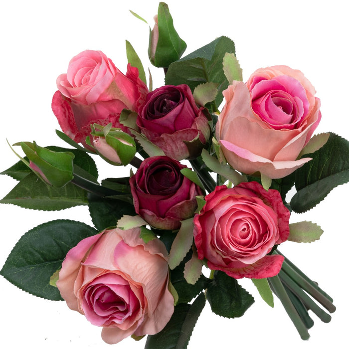 Rose Bundle Pink 28cm Red Set of 12