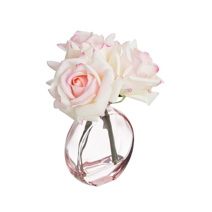 Rose Light Pink Real Touch in Chanel Vase 22cm Set of 5