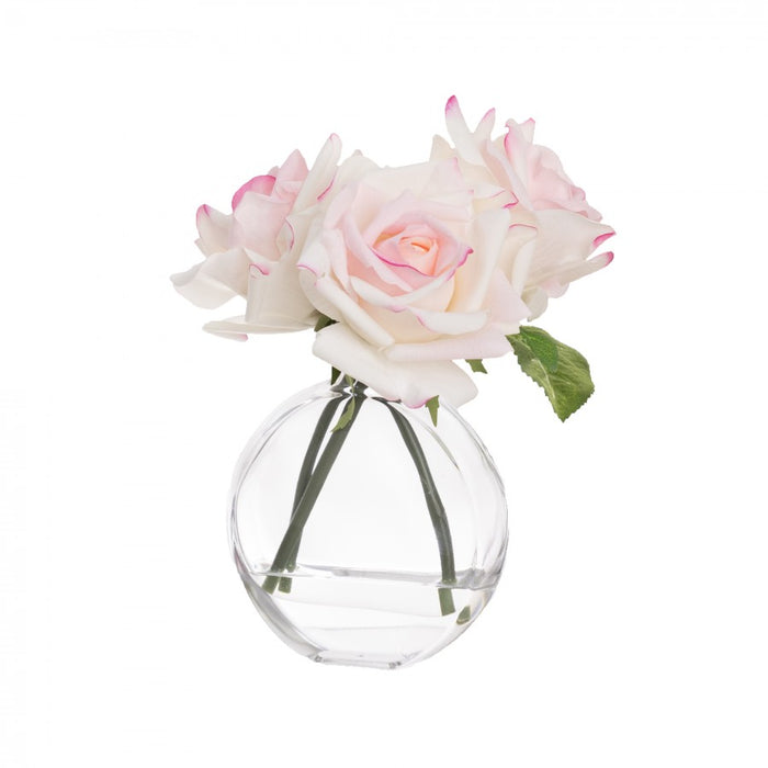 Rose Light Pink Real Touch in Chanel Vase 22cm Set of 5