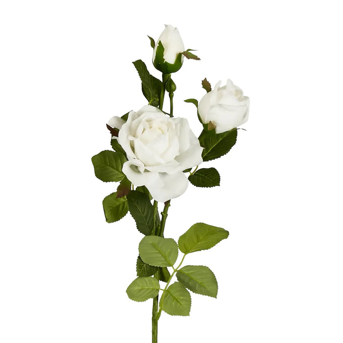 Rose Spray Real Touch 75cm White Pack of 12