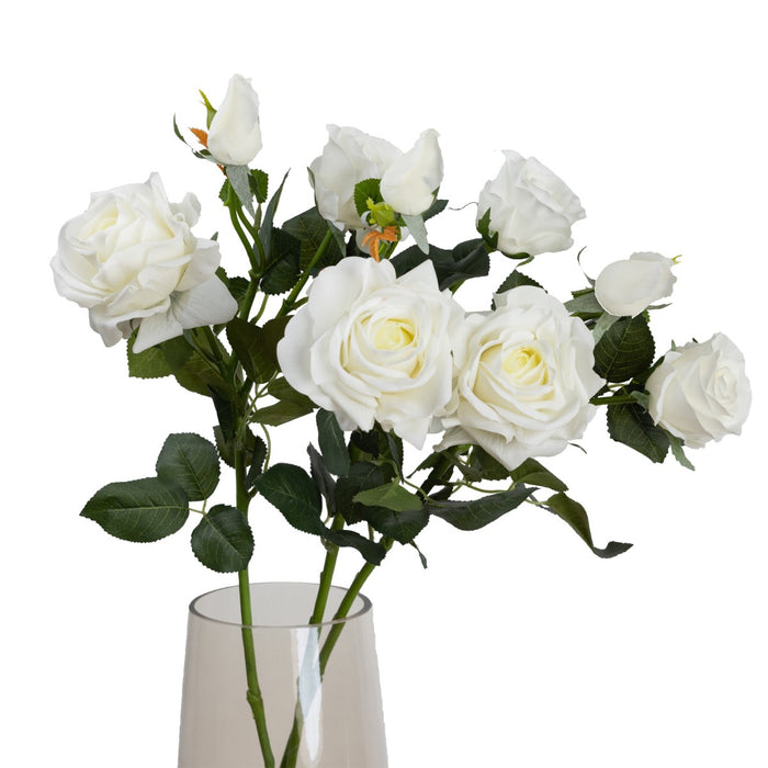 Rose Spray White 73cm Pack of 12