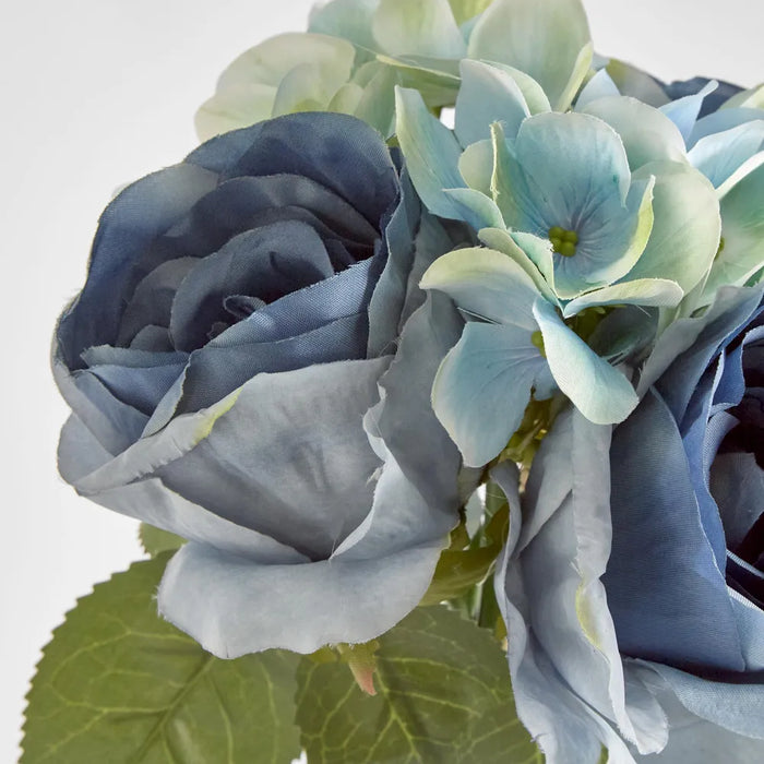 Rose & Hydrangea Bouquet 27cm Dusty Blue Pack of 24