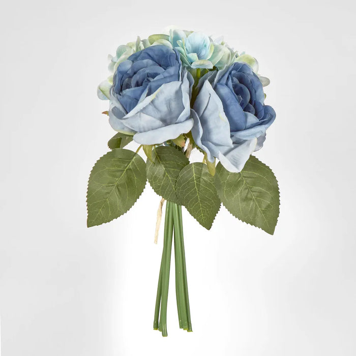 Rose & Hydrangea Bouquet 27cm Dusty Blue Pack of 24