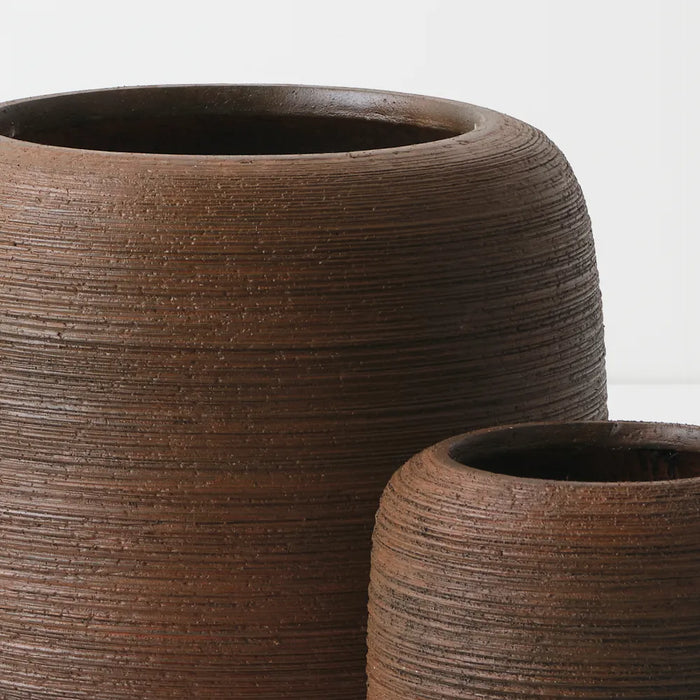 Rune Pot Dark Brown, 27cm Set of 2