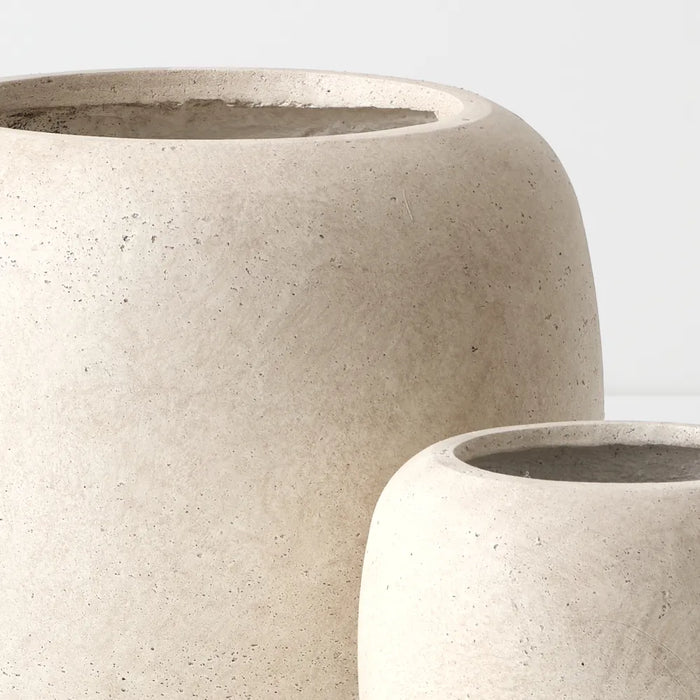 Rune Pot Grey White Marlstone, 27cm Set of 2