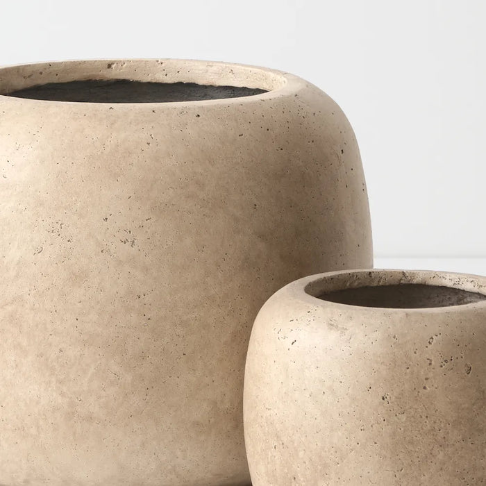 Rune Pot Sediment Light Brown, 27cm Set of 2