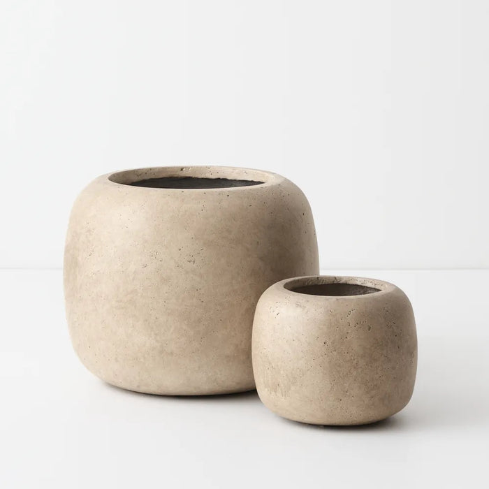 Rune Pot Sediment Light Brown, 27cm Set of 2
