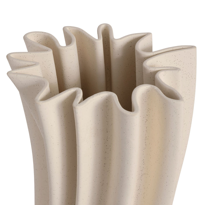 Ruth Cream Speckled Vase 37cm