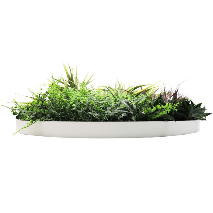 Slimline Artificial Green Wall Disc Art Grassy Fern 80cm - FLORA DESIGNS