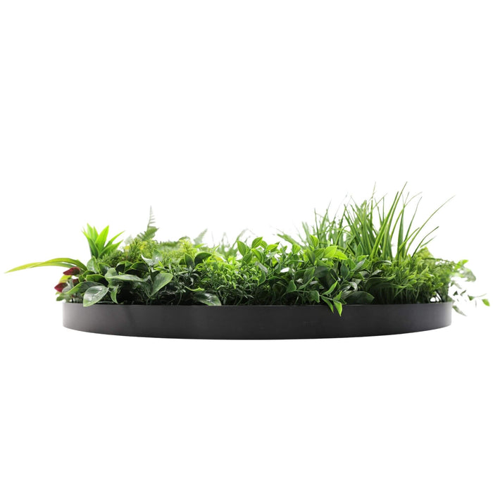 Slimline Artificial Green Wall Disc Art Country Fern 80cm - FLORA DESIGNS