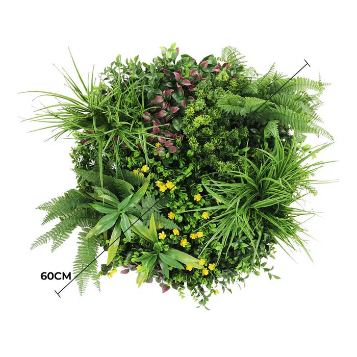 Slimline Artificial Green Wall Disc Art Country Fern 60cm - FLORA DESIGNS
