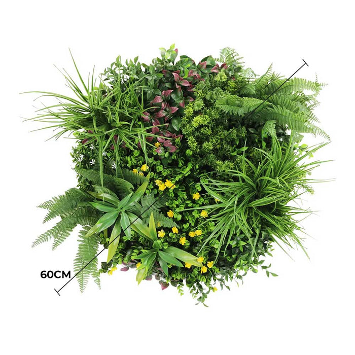 Slimline Artificial Green Wall Disc Art Country Fern 60cm - FLORA DESIGNS