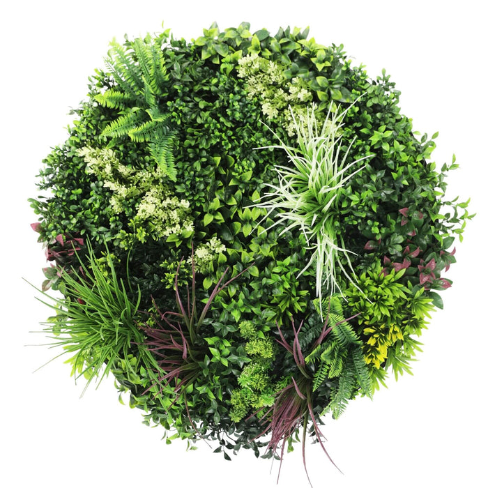 Slimline Artificial Green Wall Disc Art Colour 80cm - FLORA DESIGNS