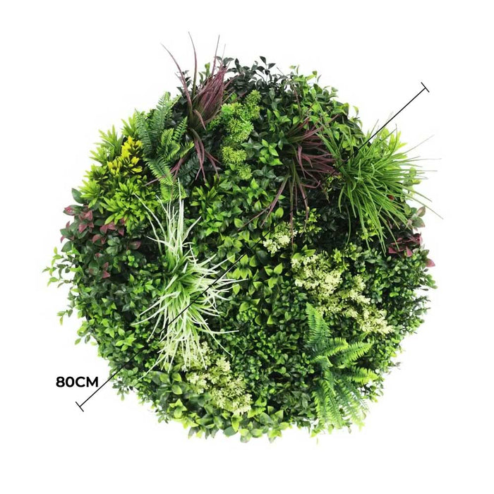 Slimline Artificial Green Wall Disc Art Colour 80cm - FLORA DESIGNS